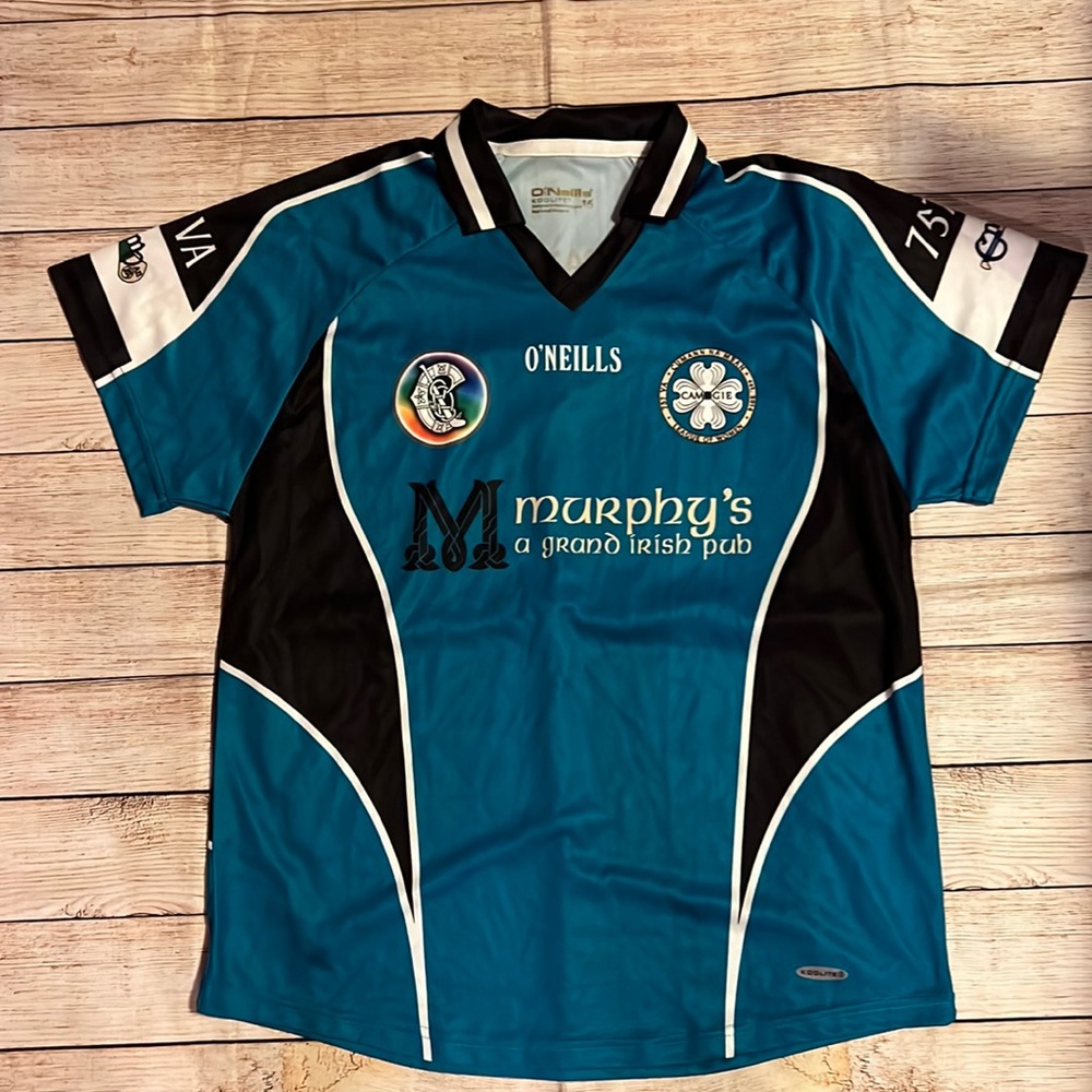 Womens Oneils Camogie Irish Murphy’s Irish Pub Koolite Blue Jersey size 16